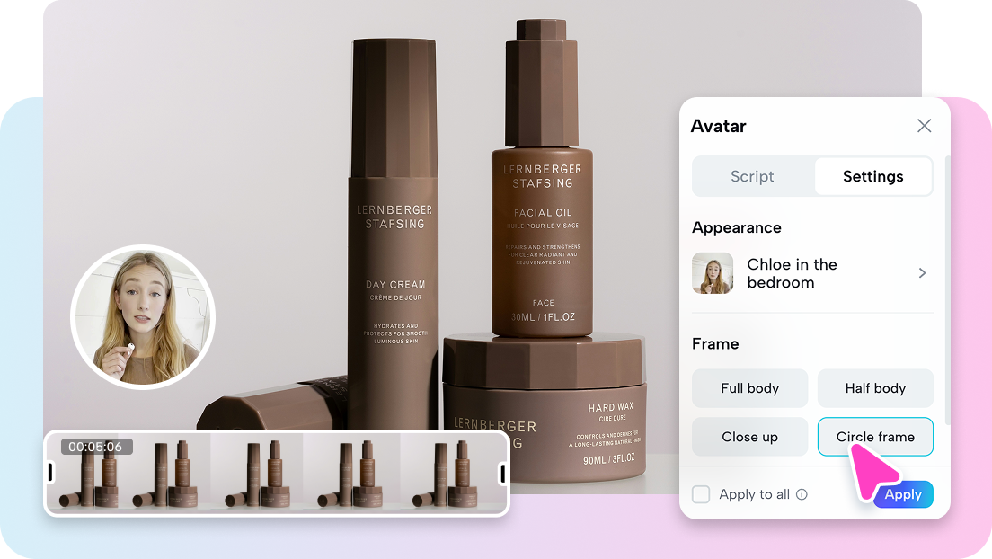 AI voiceovers and avatars