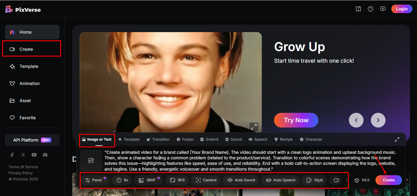 Image montrant comment générer une vidéo PixVerse IA