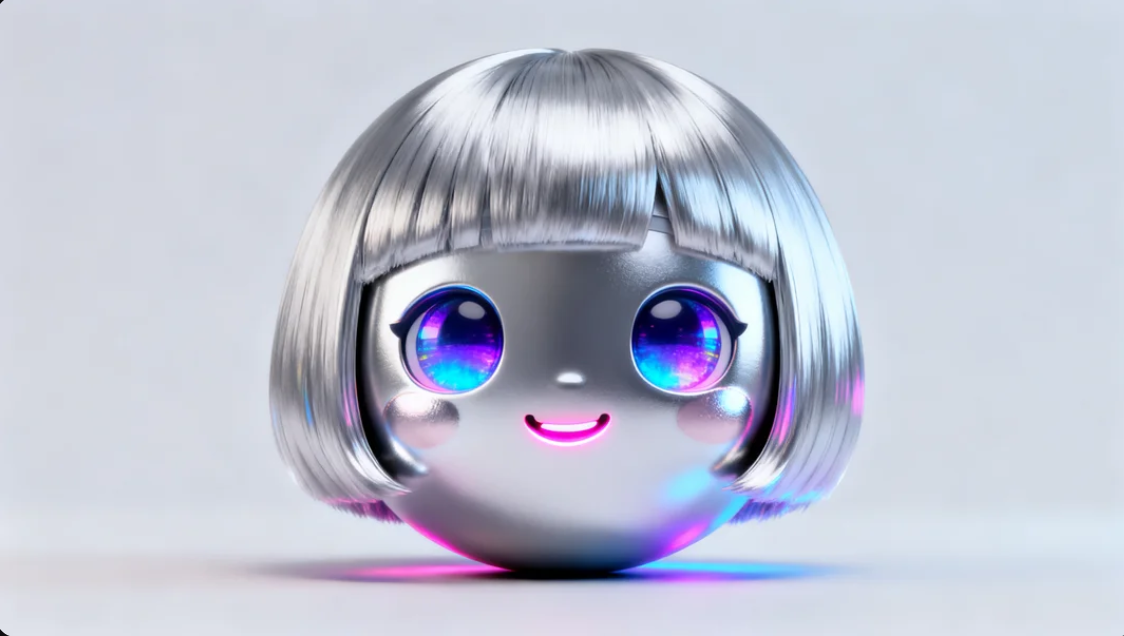 미래적인 얼굴 이모지 디자인