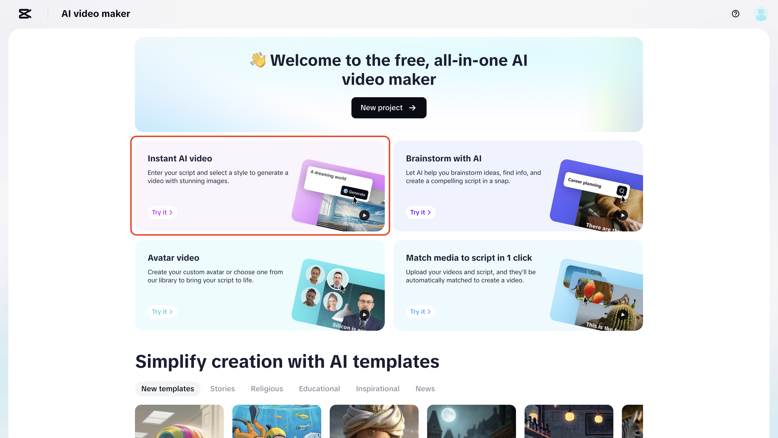 Go for Instant AI video
