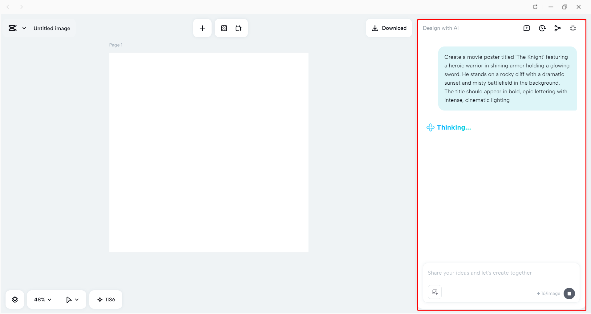 Generating a movie poster design with CapCut