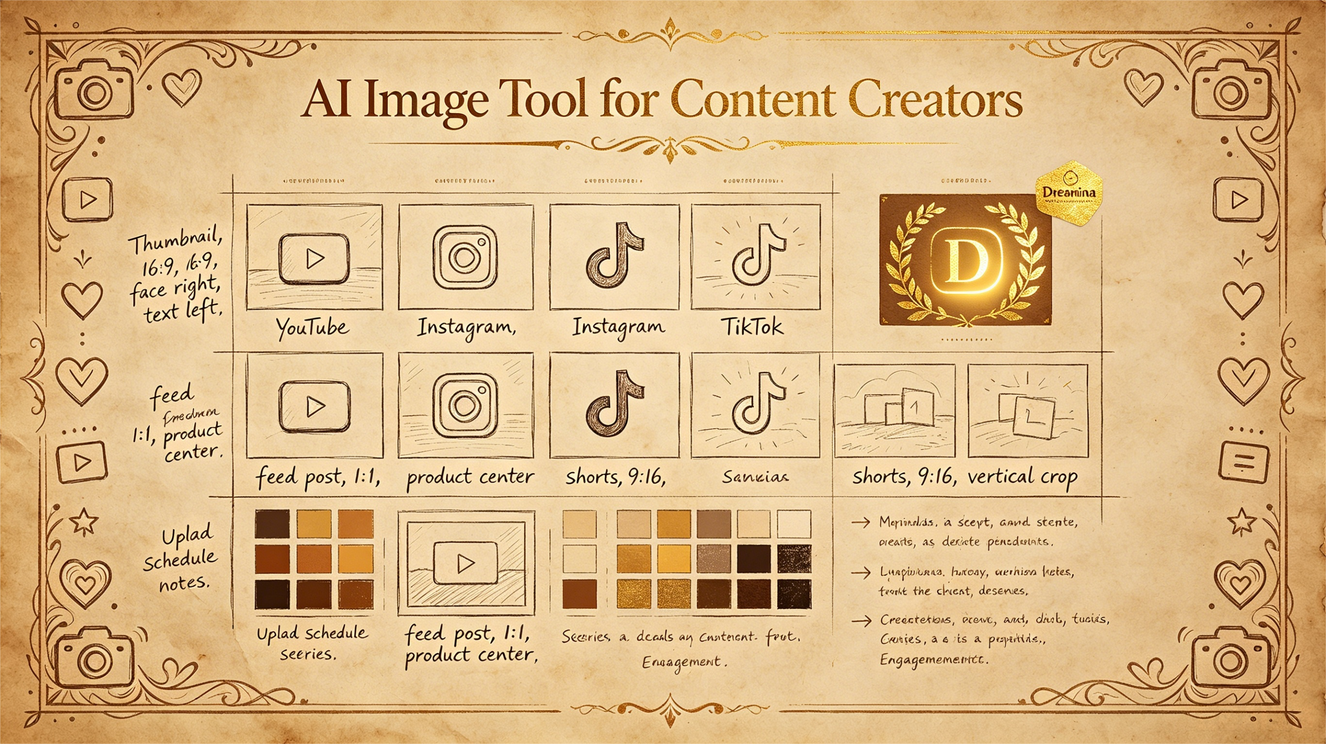 Dreamina AI image tool for content creators generating YouTube thumbnails, social posts, and channel assets with consistent personal branding.
