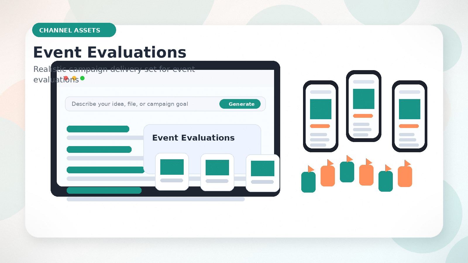 Event Evaluations realistic channel assets visual for event evaluations