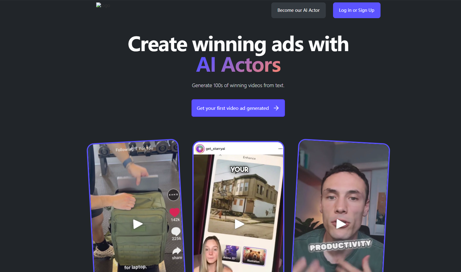 Create UGC video at Arcads