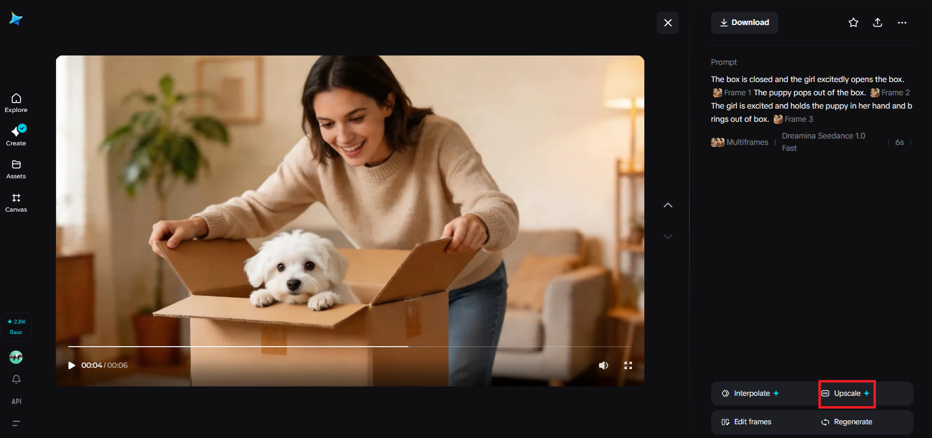 Caracteristică de lux în Dreamina