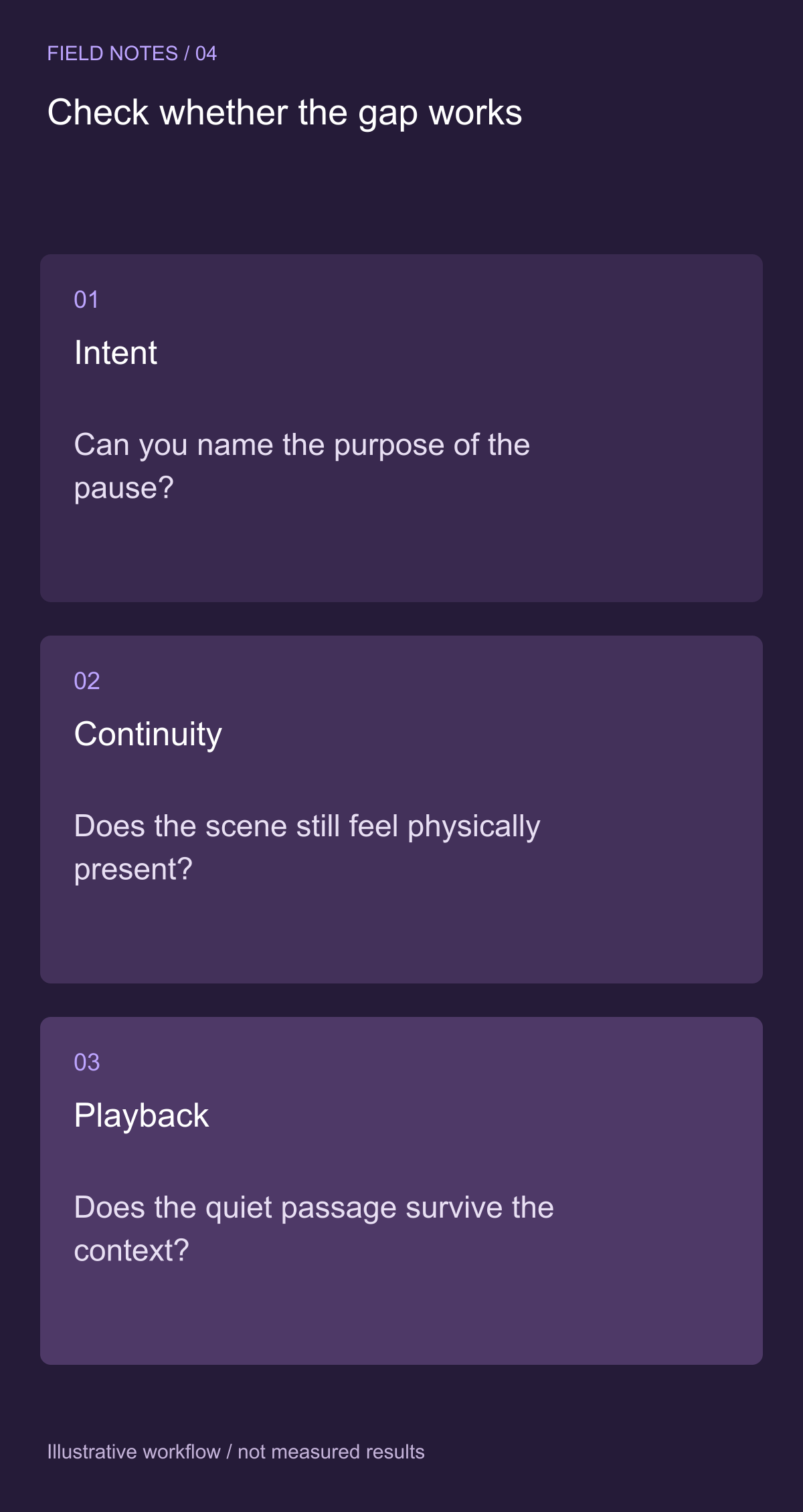 Compare versions using a question, not a preference — illustrative decision guide