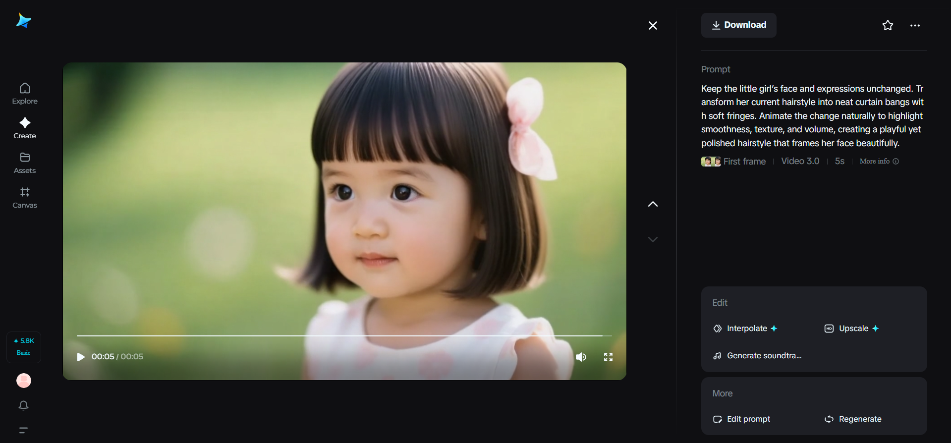 ทรงผมหน้าม้าและสไตล์กรอบหน้าใน Dreamina