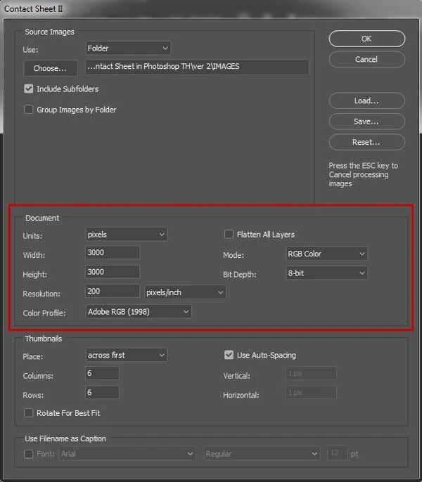  Configure document settings in Photoshop