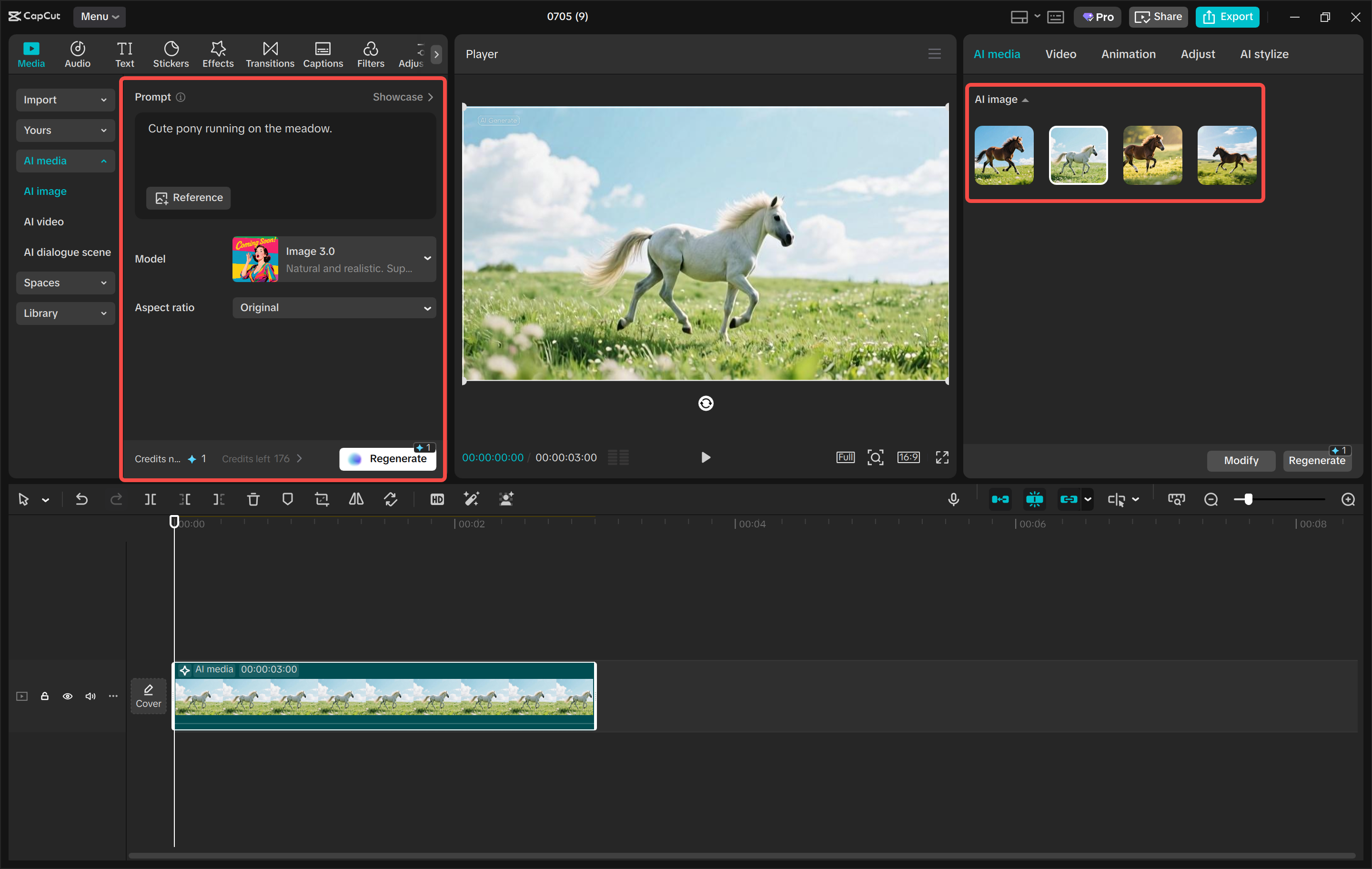 Generating a video with the CapCut desktop video editor