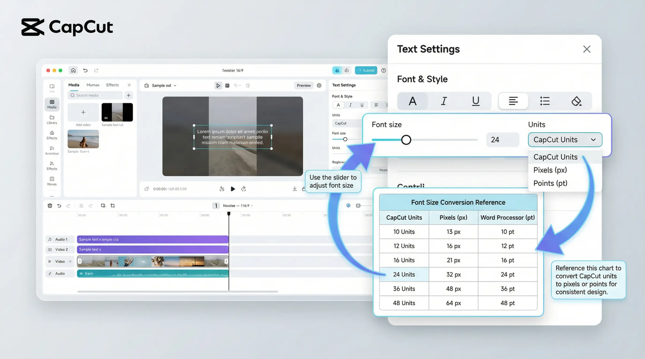 font units in CapCut