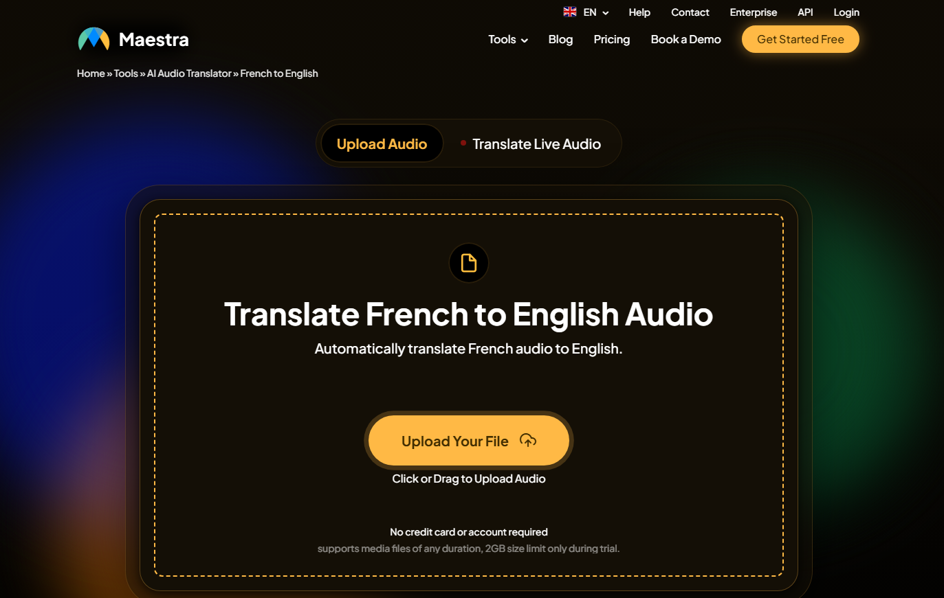 Maestra translates from French to English online