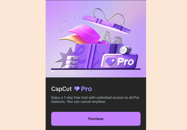 CapCut Pro 7-days free trial