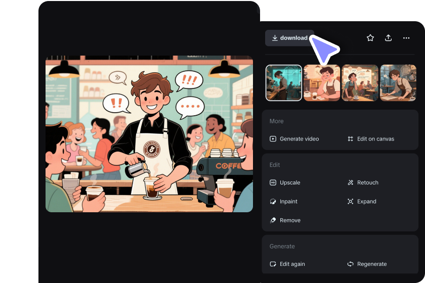 Personaliza y descarga un cómic AI