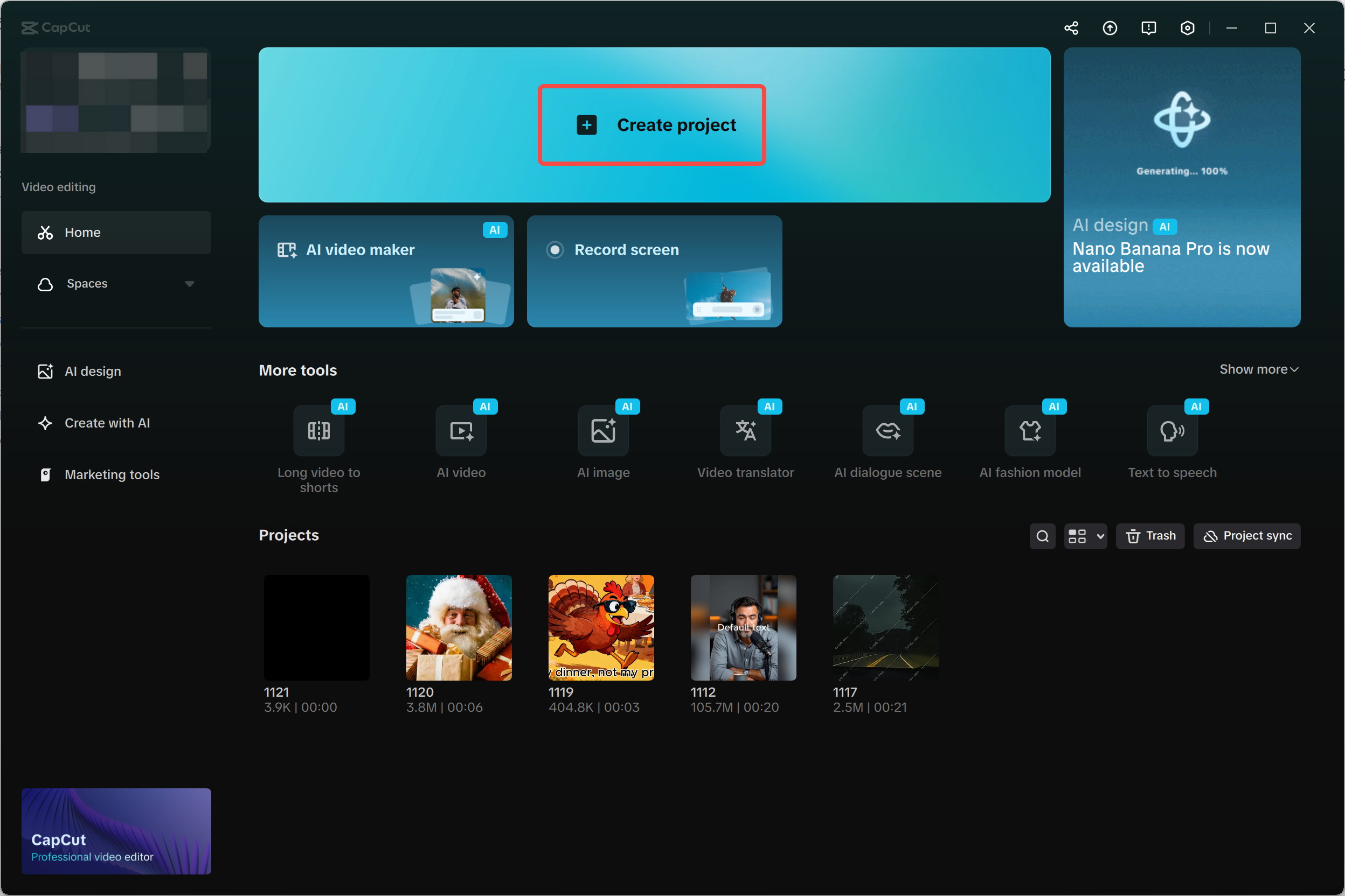 Uploading video to the CapCut desktop video editor
