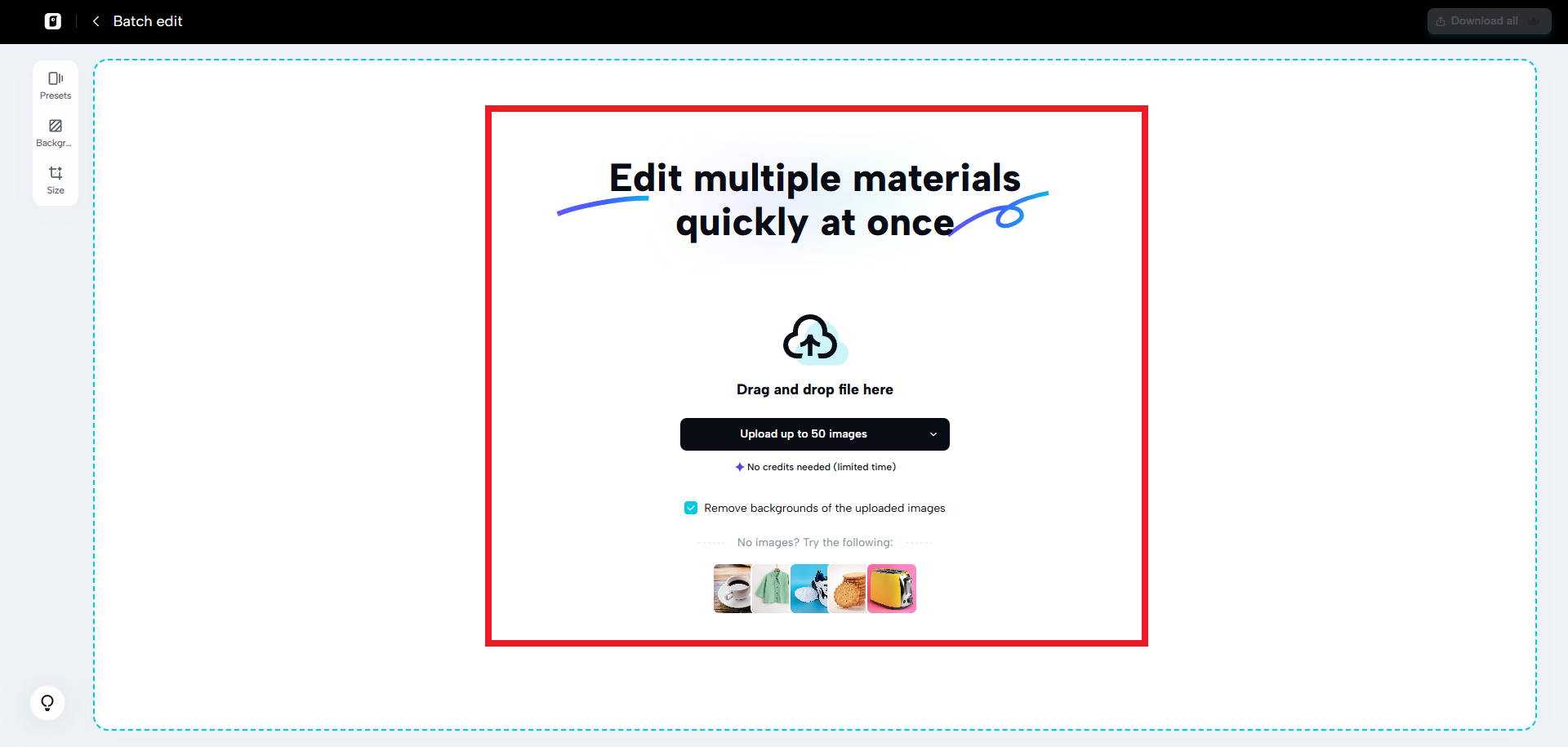 Fast image bulk editing