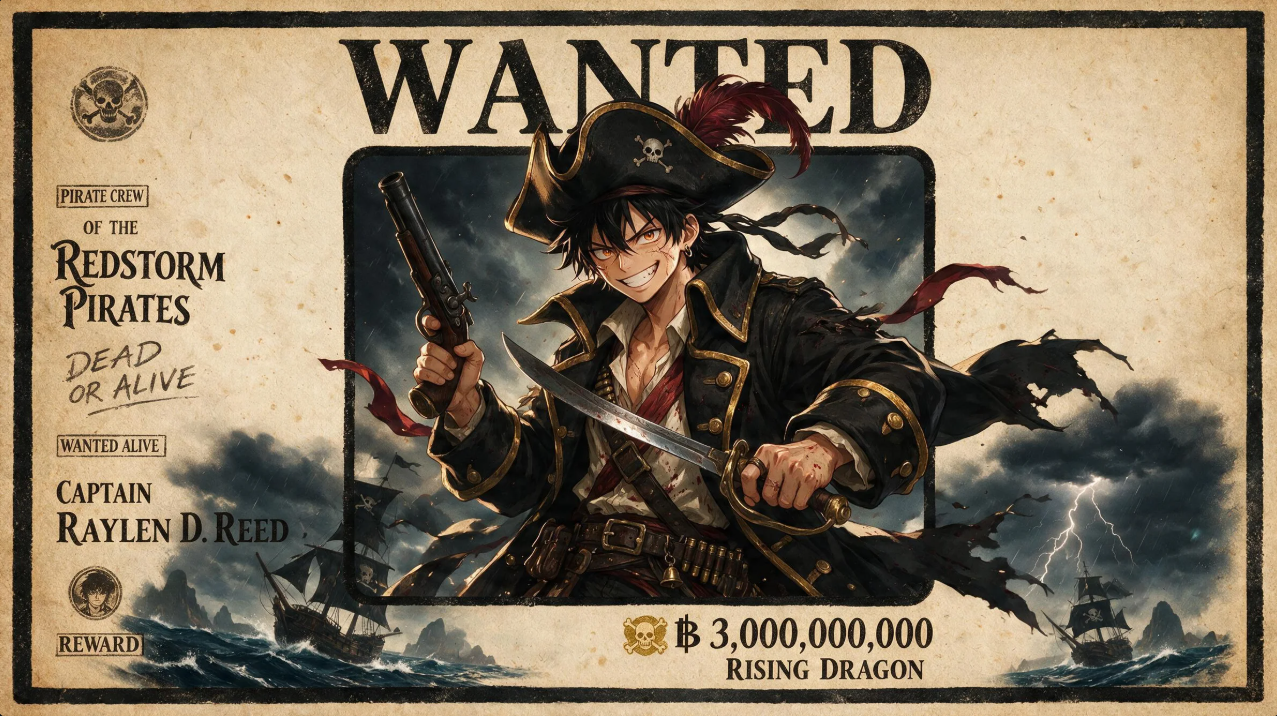 Prompt for One Piece wanted poster