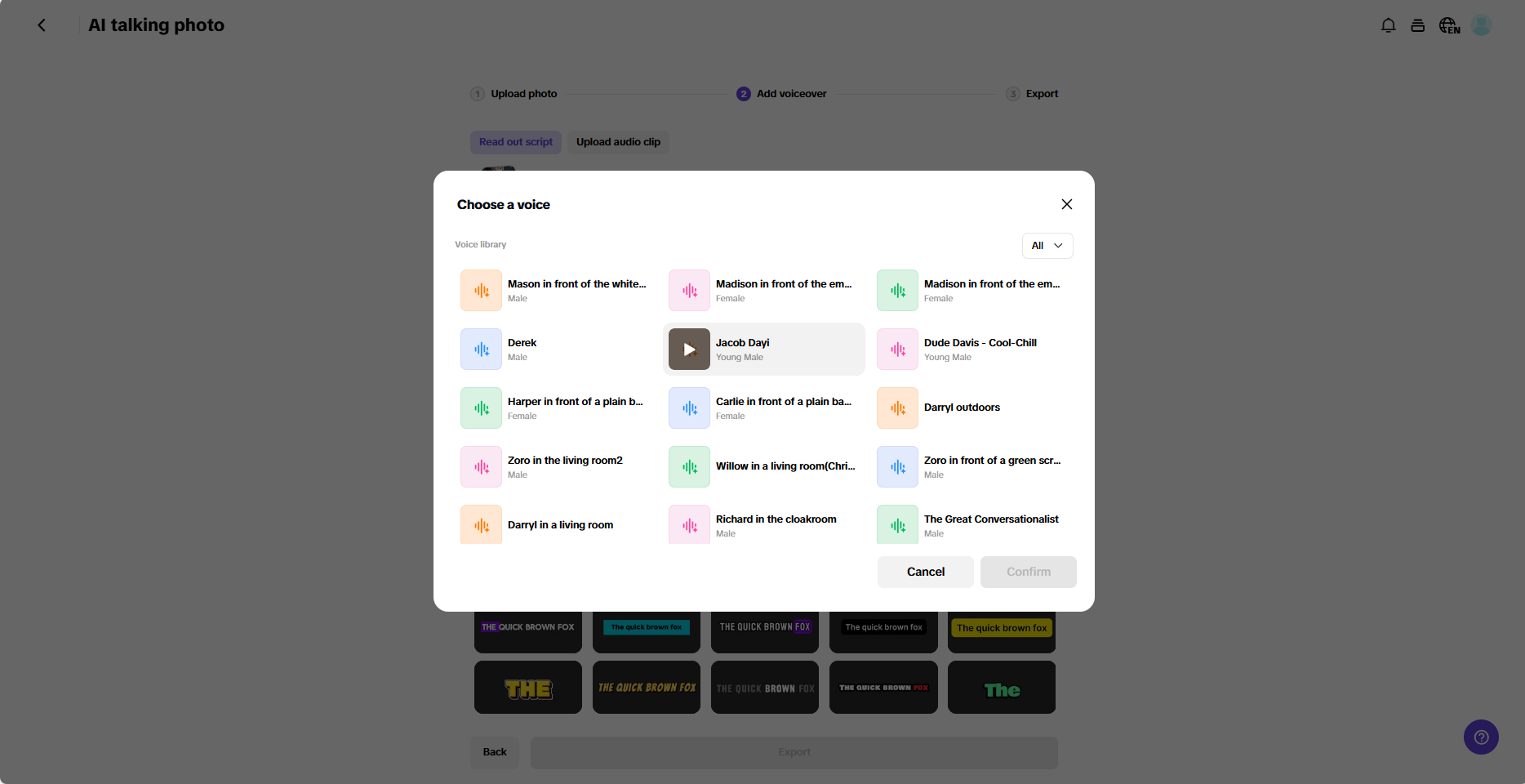 Ang voice library ng Pippit