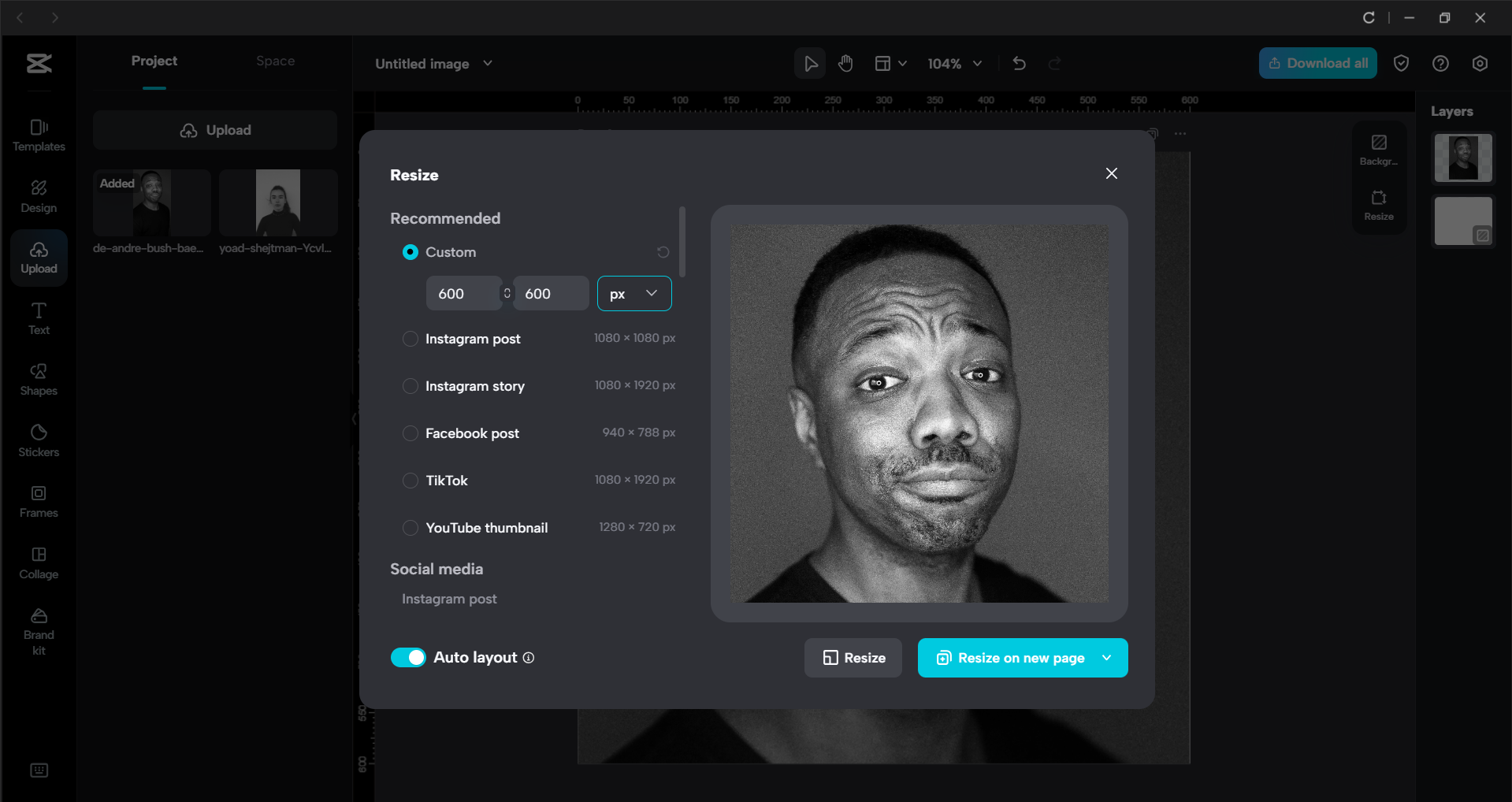 Interface of the CapCut desktop video editor - an easy to use passport photo editor