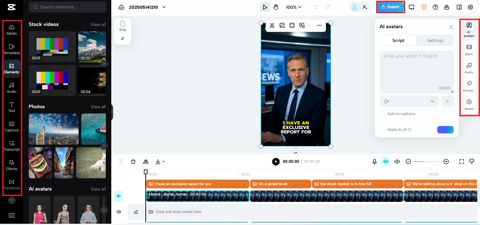 Daha fazla ekran ve dışa aktarma seçeneğini düzenle