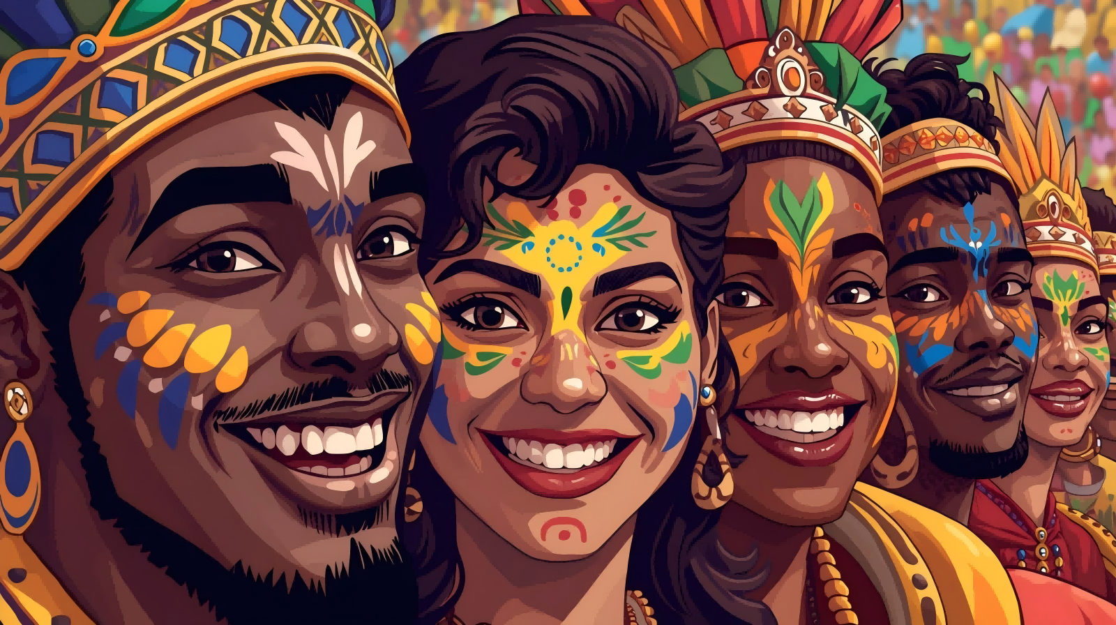 Geração de imagens e áudio com IA para vídeos criativos de Carnaval