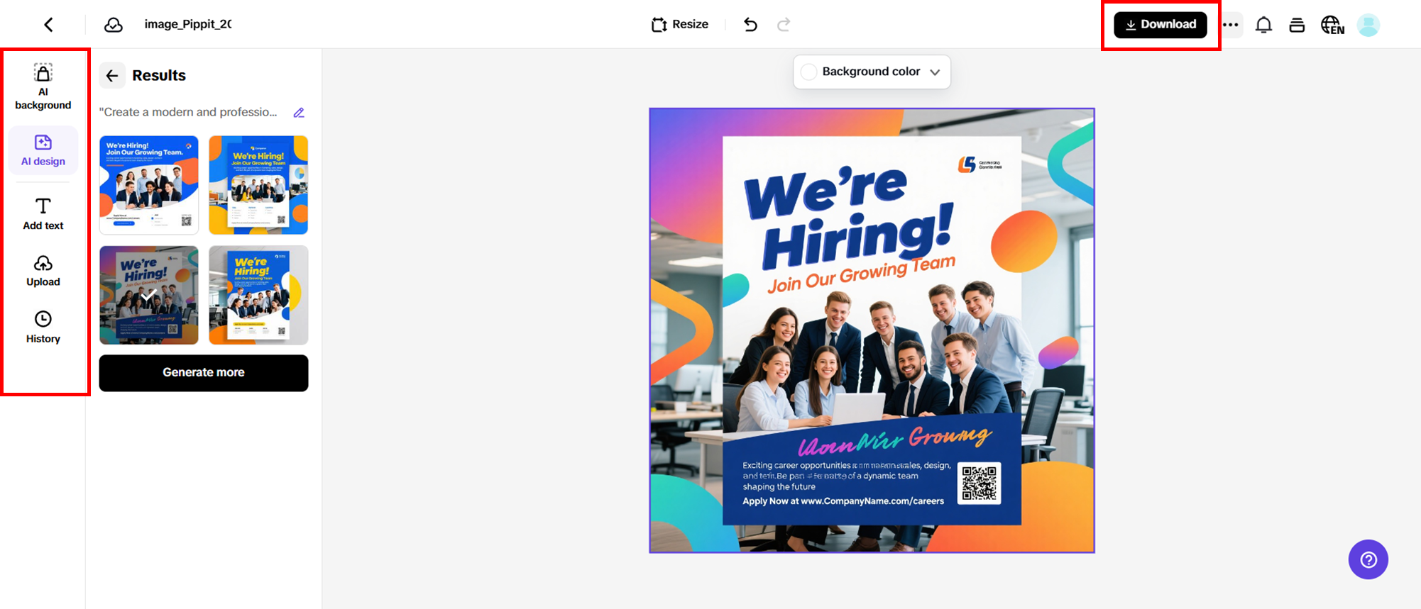 Edite, personalize e baixe