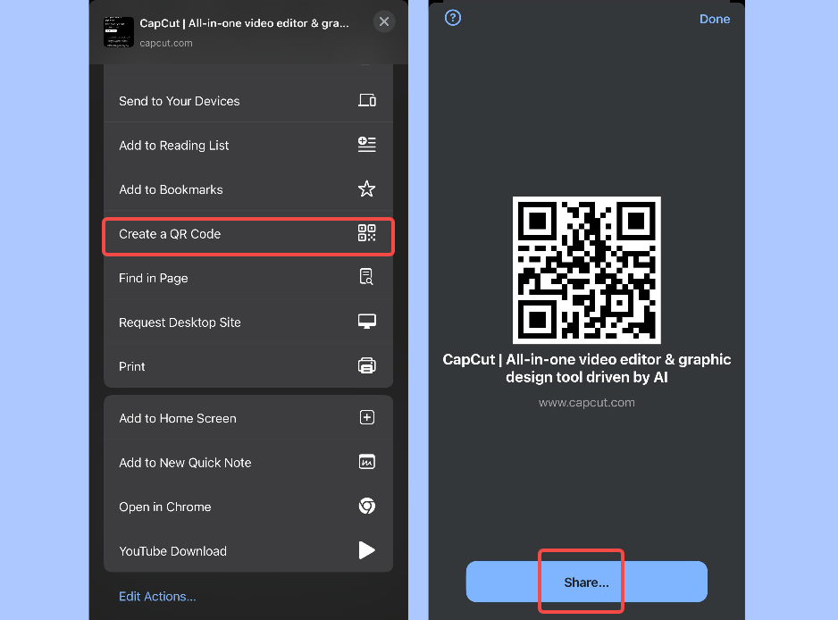 Share QR code