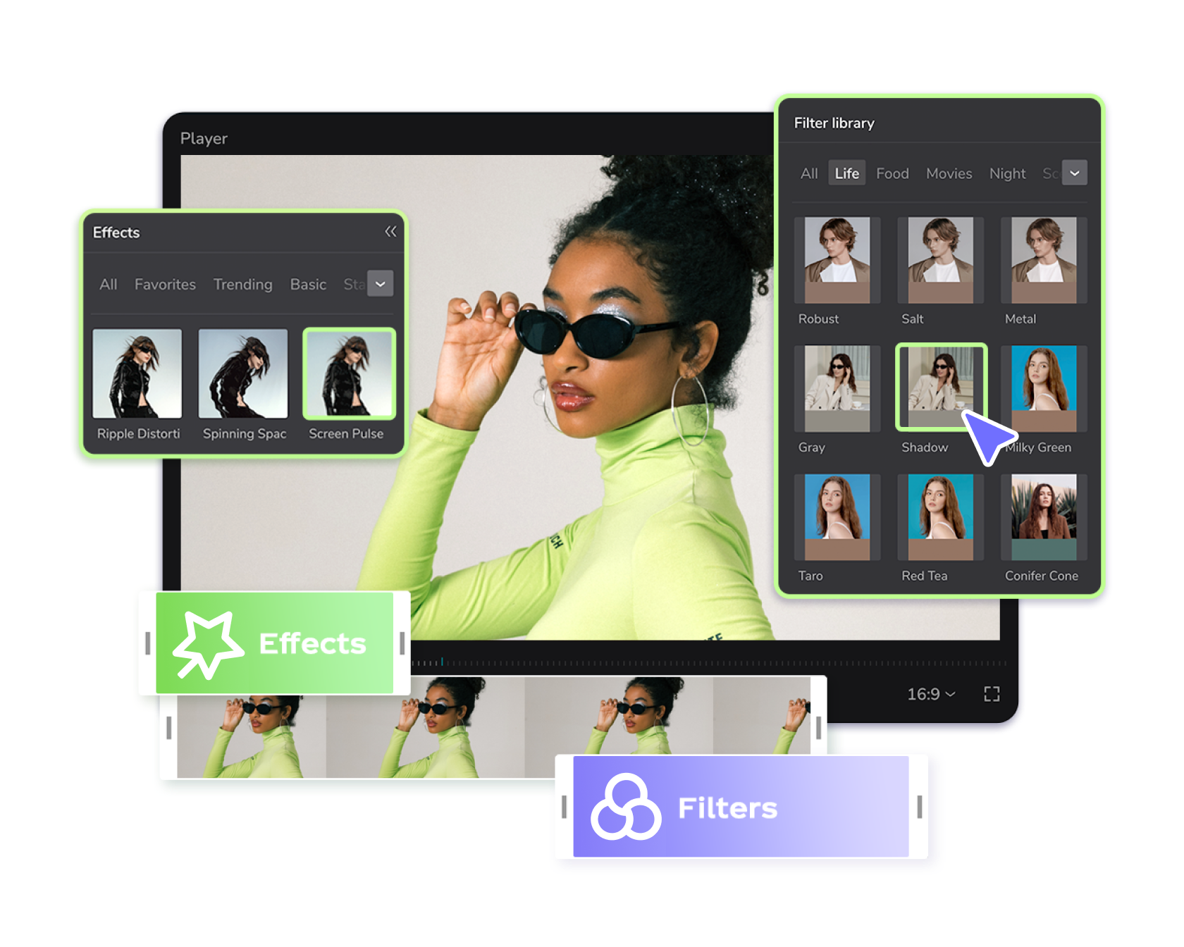 Add video effects and filters to your video