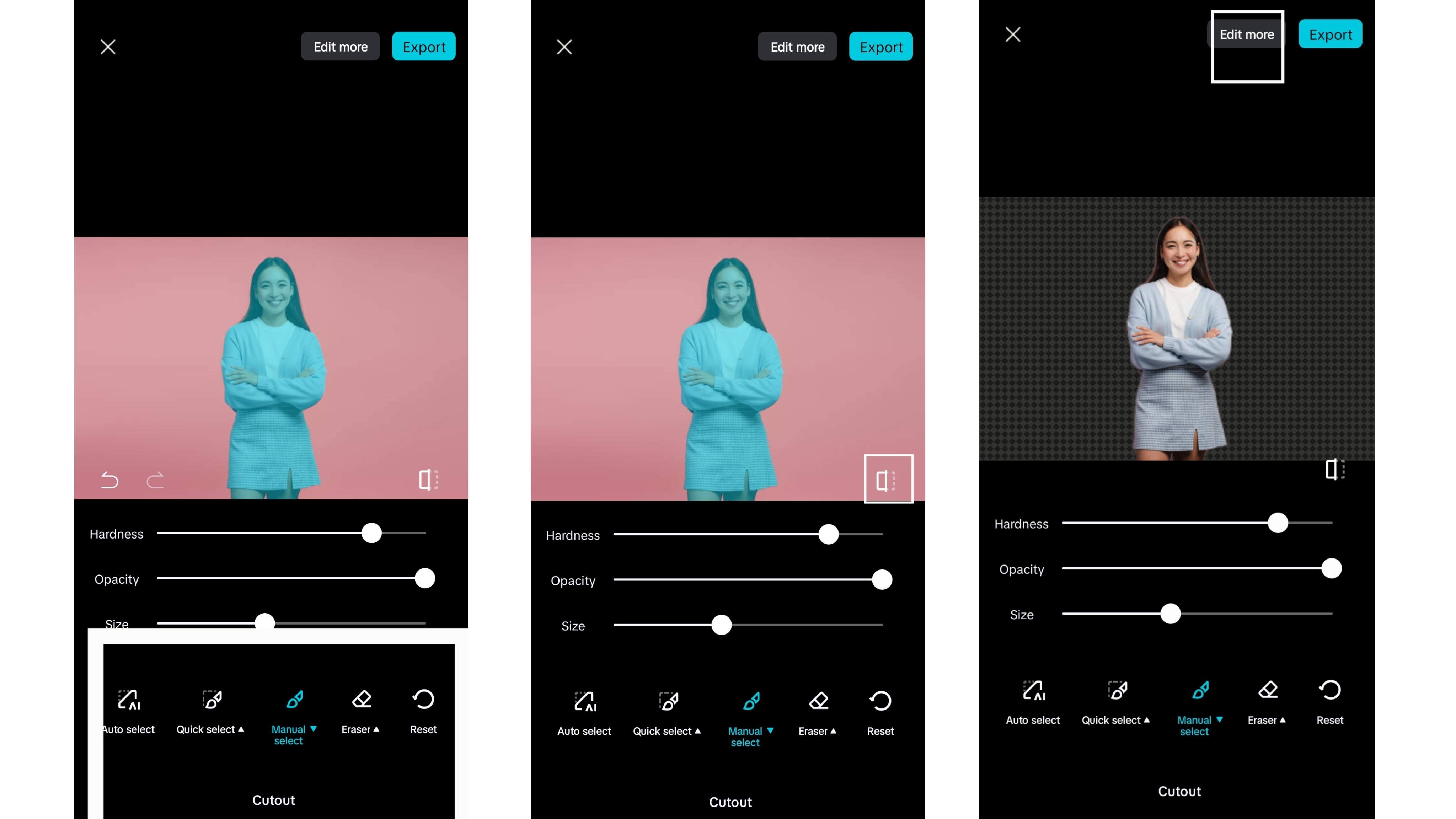 Görselleri düzenle Android - Arka planı kaldır - Yapay zeka arka planı algılayıp kaldırsın.