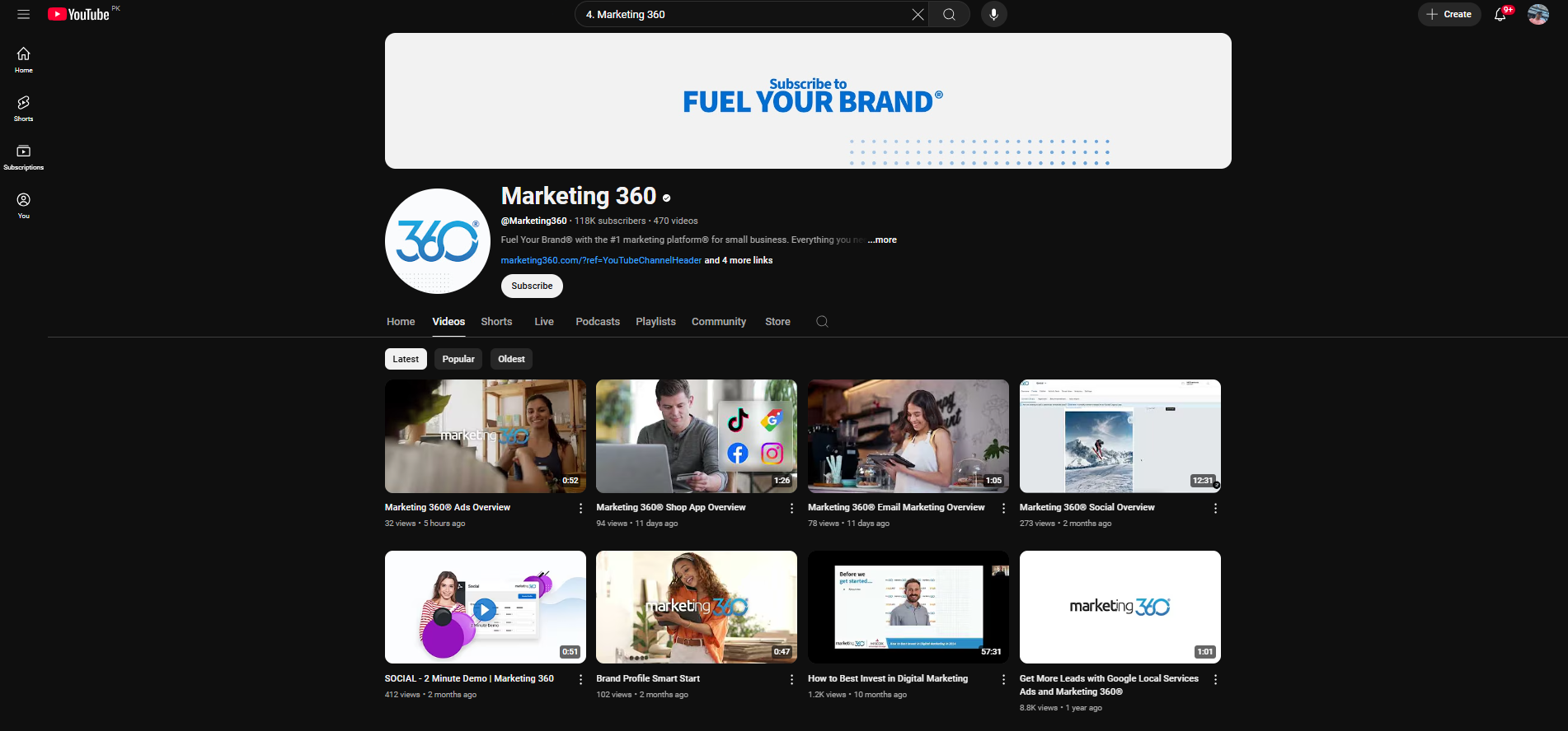 Marketing 360 - une ressource utile pour le piratage de croissance YouTube