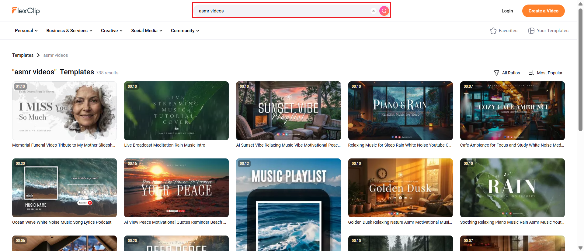 Choose an ASMR template