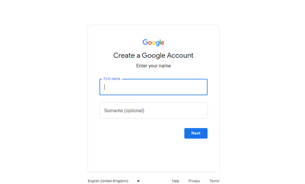 Kép, amely bemutatja a Gmail létrehozásának módját