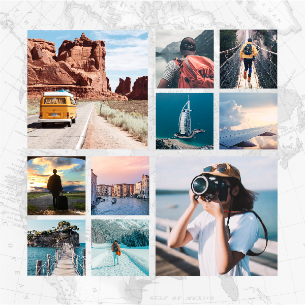 Travel photo collages