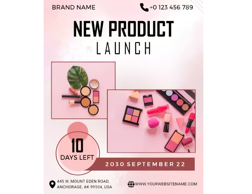 Pósteres de lanzamiento de nuevos productos