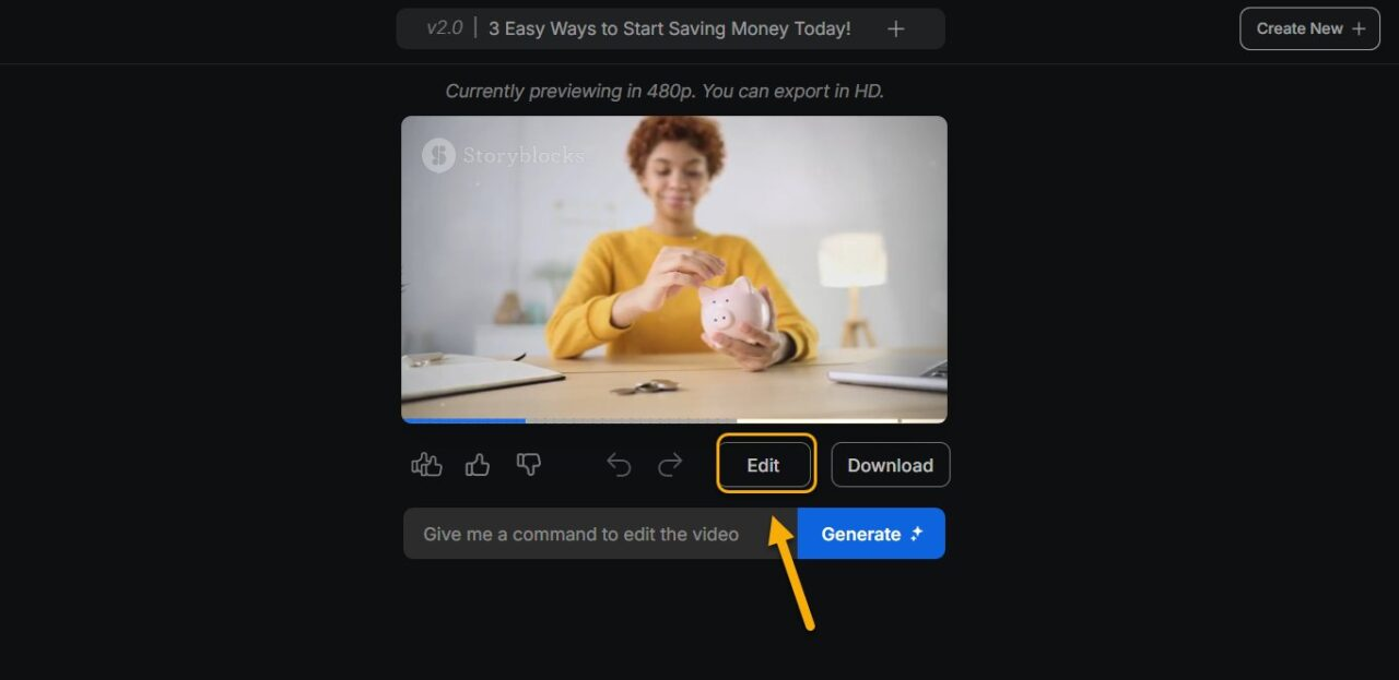 Schnittstelle von InVideo AI - eine einfache Möglichkeit, gesichtslose KI-Videos zu erstellen