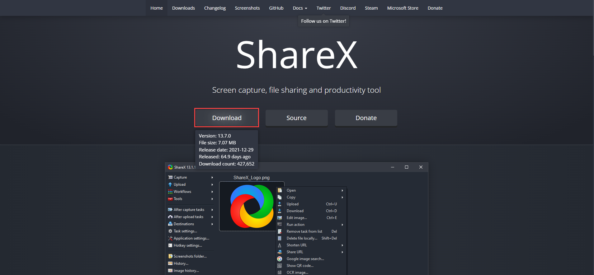 ShareX - sự thay thế Screenpresso phổ biến cho Mac