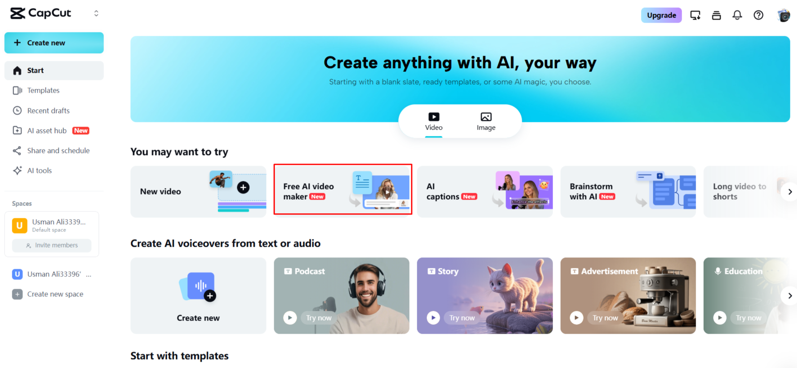 Den KI-Videomacher in CapCut Web aufrufen