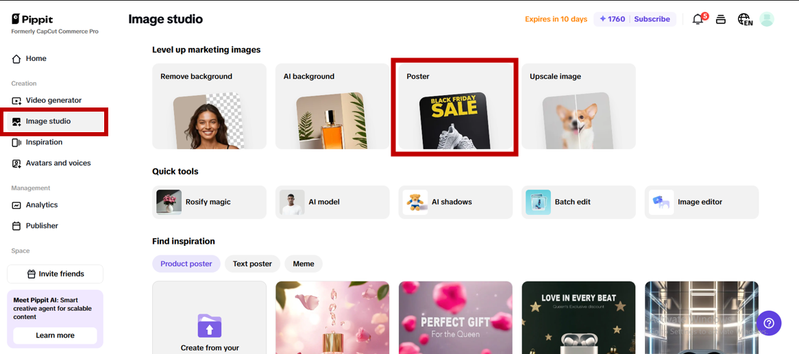 Access poster feature