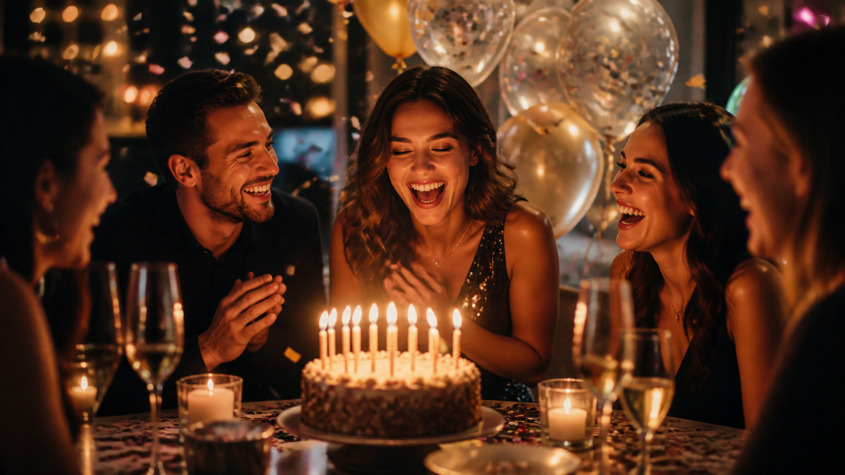Friends Celebrate Together Prompt-Beispiel