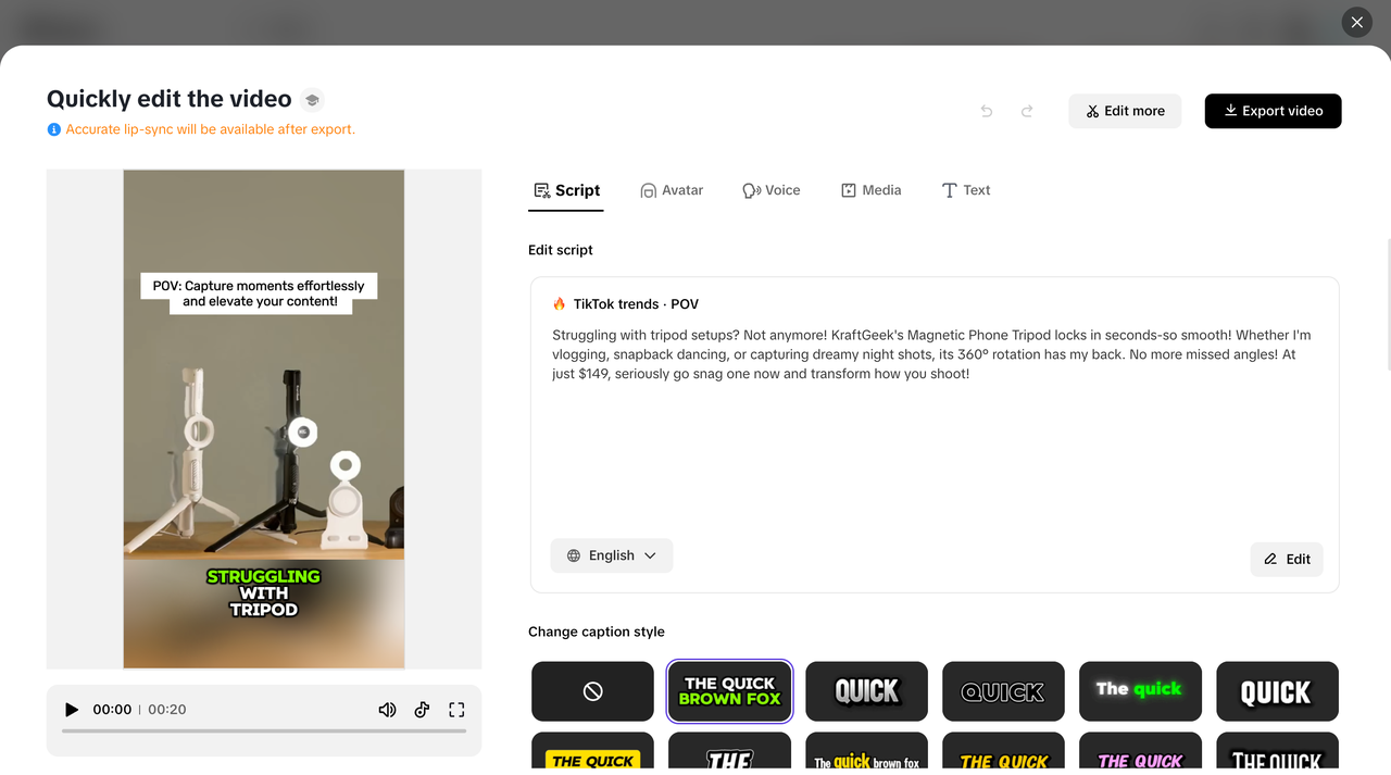 Edit and refine your video