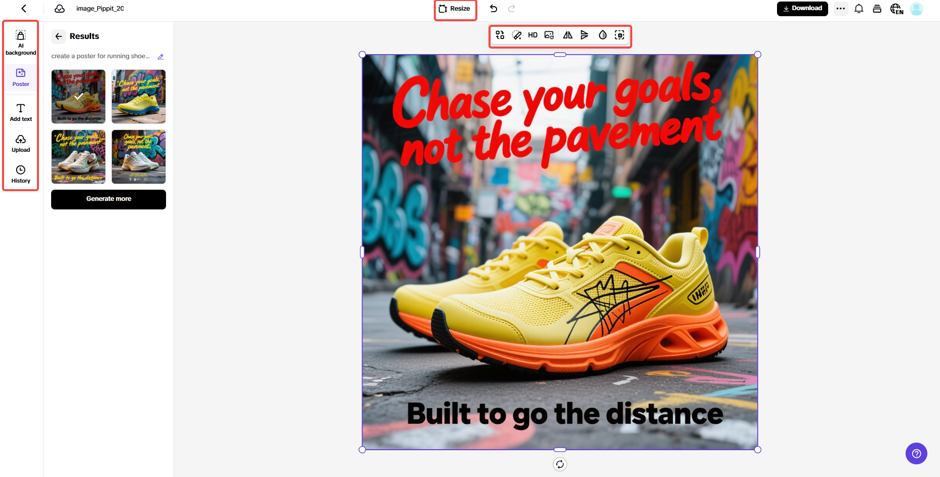 Bumuo at i-edit ang iyong ad sa poster.