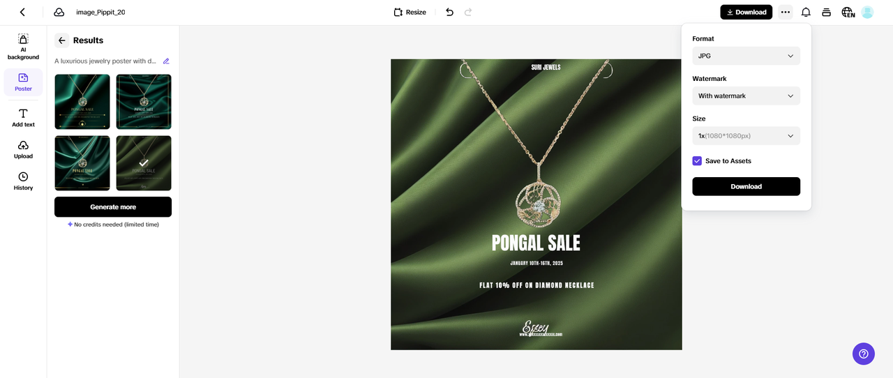 Finalize and export your poster