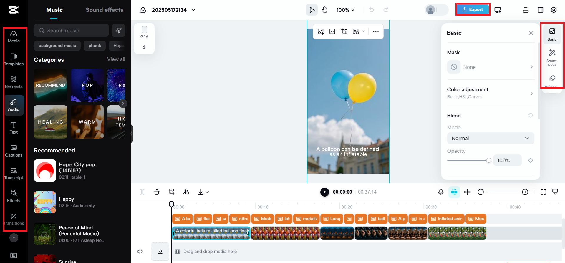 Editar más o exportar el video