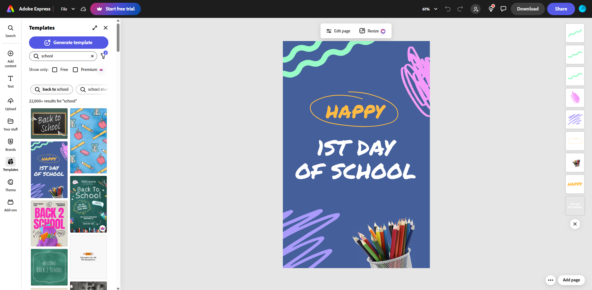 Interface of Adobe - an efficient tool for making poster designs for school