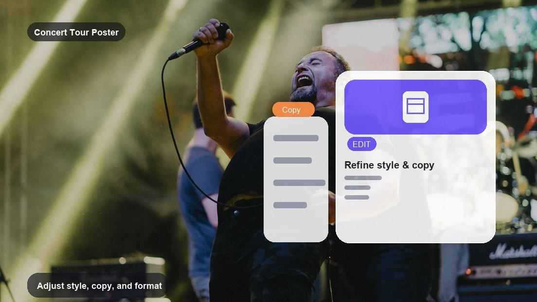 Concert Tour Poster Maker realistic image for adjust style, copy, and format
