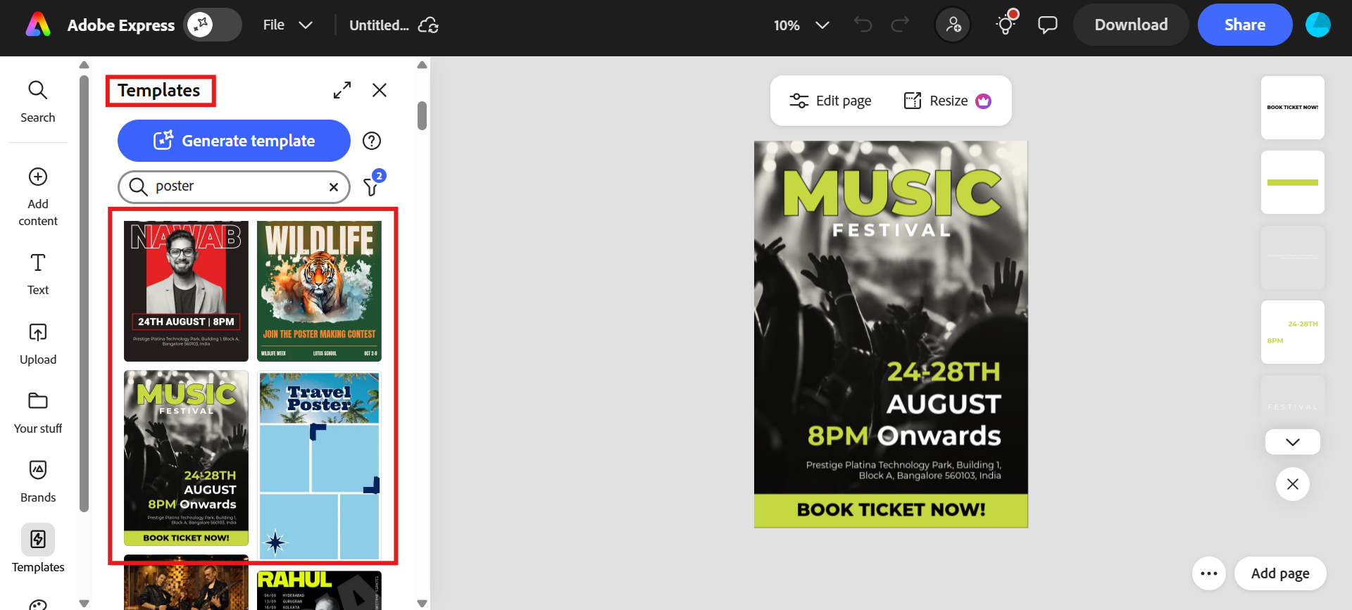 Selectați șablonul posterului