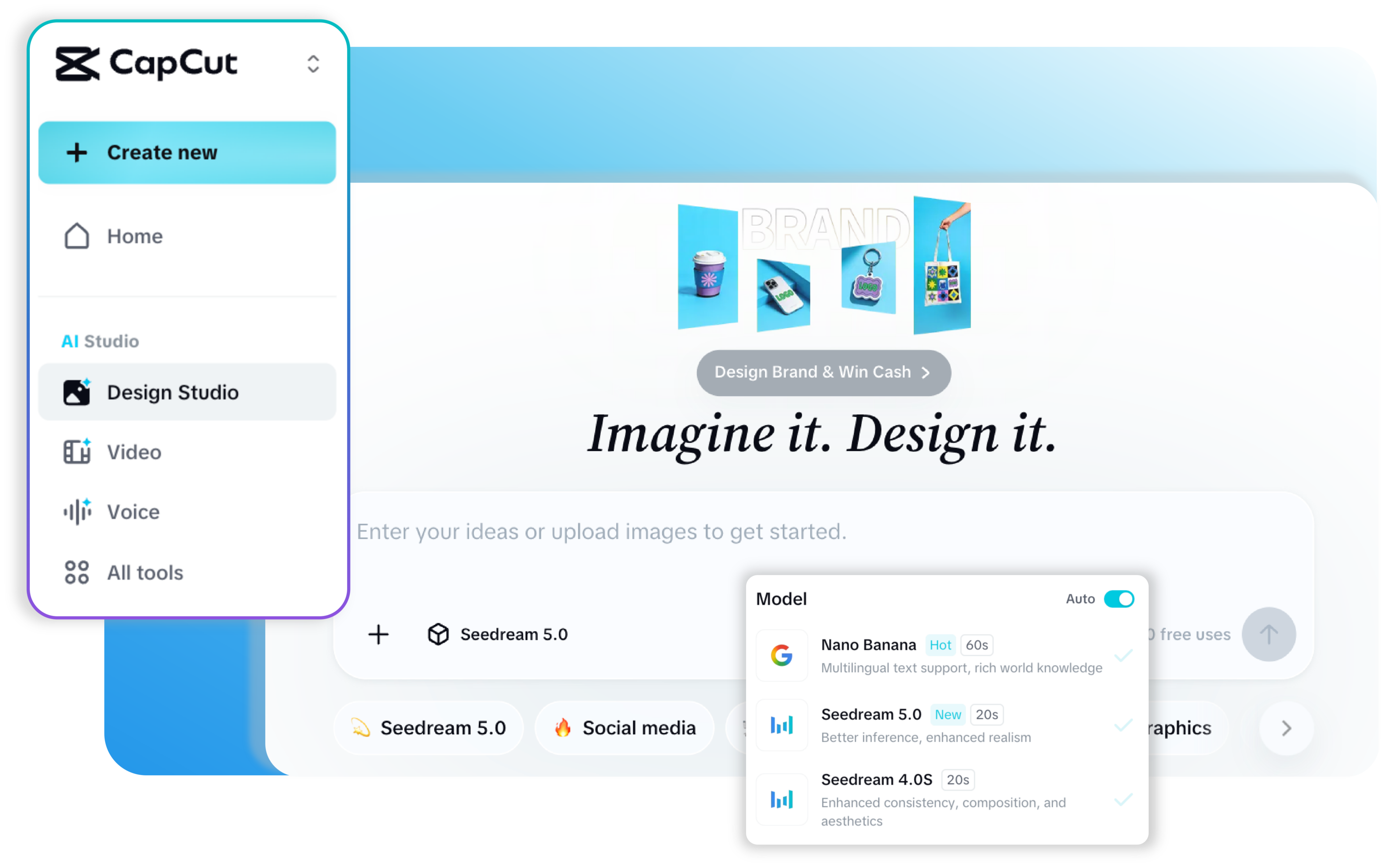 Generating a poster using CapCut Web's AI poster generator
