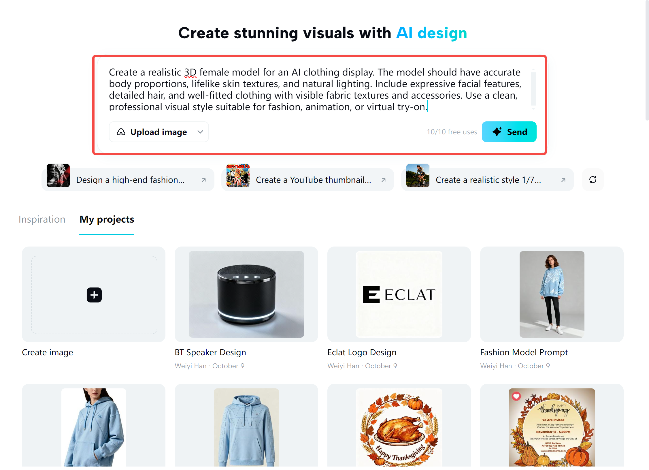 Generating an AI model with the CapCut desktop video editor