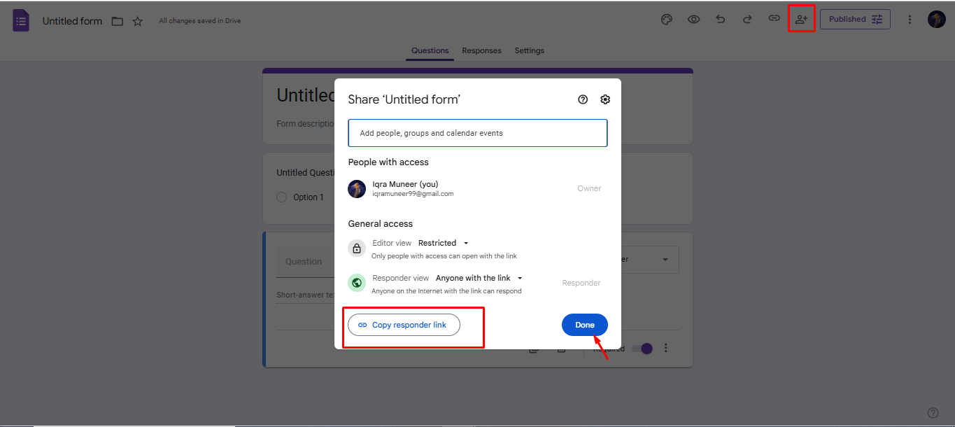 Dela och hantera svar