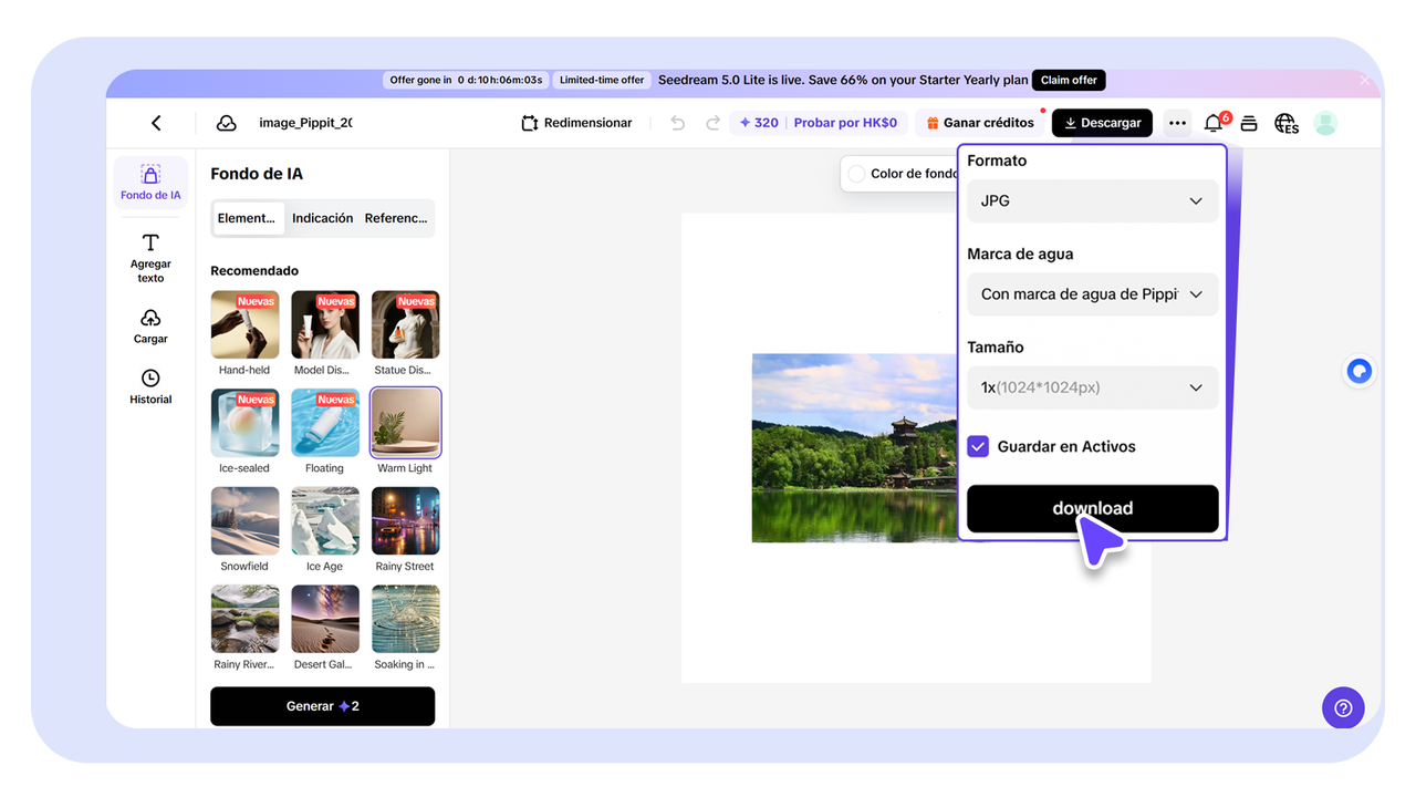 Una vez finalizado el diseño, genera pósters en alta resolución adecuados para la promoción del evento.