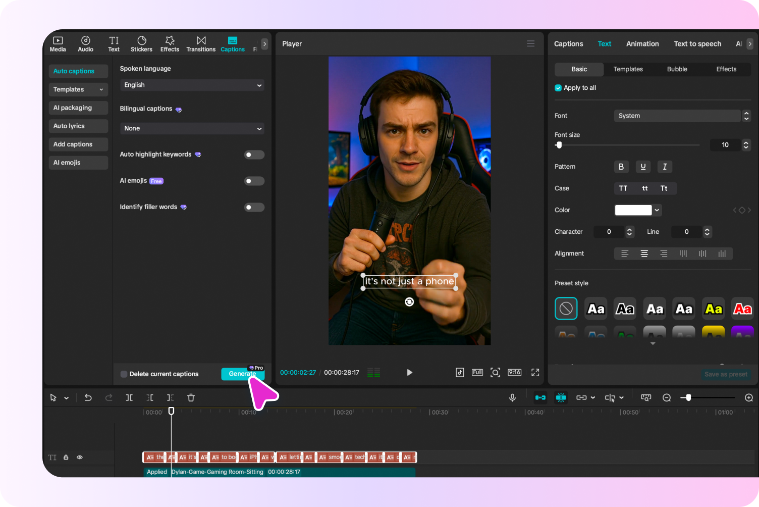  Generating an AI avatar video using CapCut's AI avatar generator